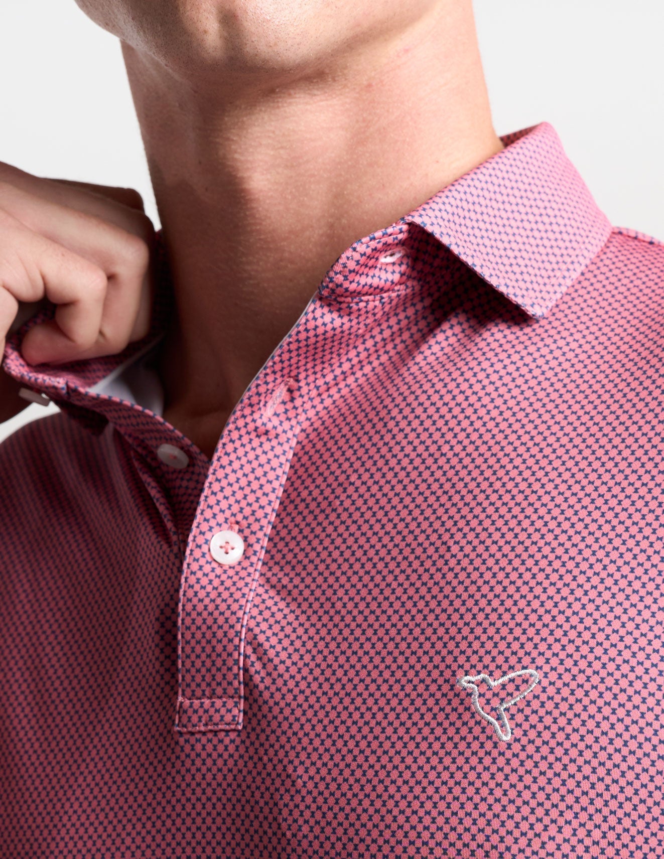 NoFlop Golf Polo - Pink Bowtie