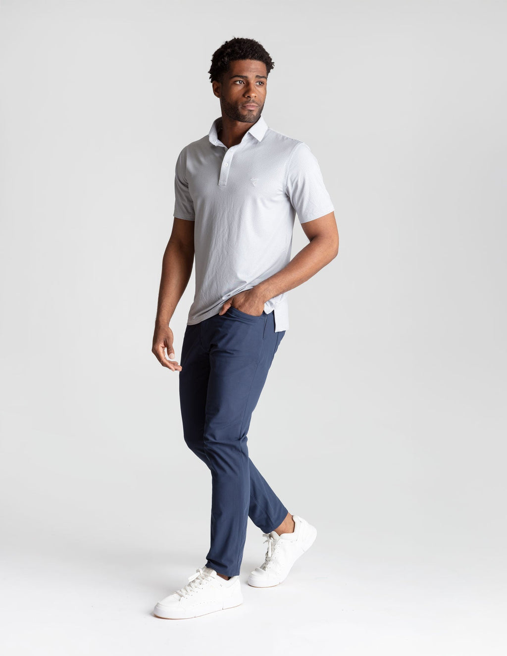 NoFlop Golf Polo - Gray Bowtie